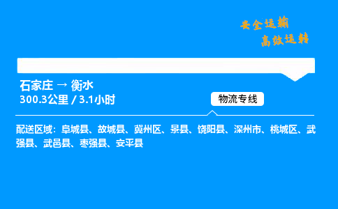 石家莊到衡水物流專線-專業承攬石家莊至衡水貨運-保證時效